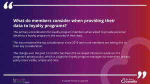 What do loyalty program members consider when providing their data to loyalty programs?